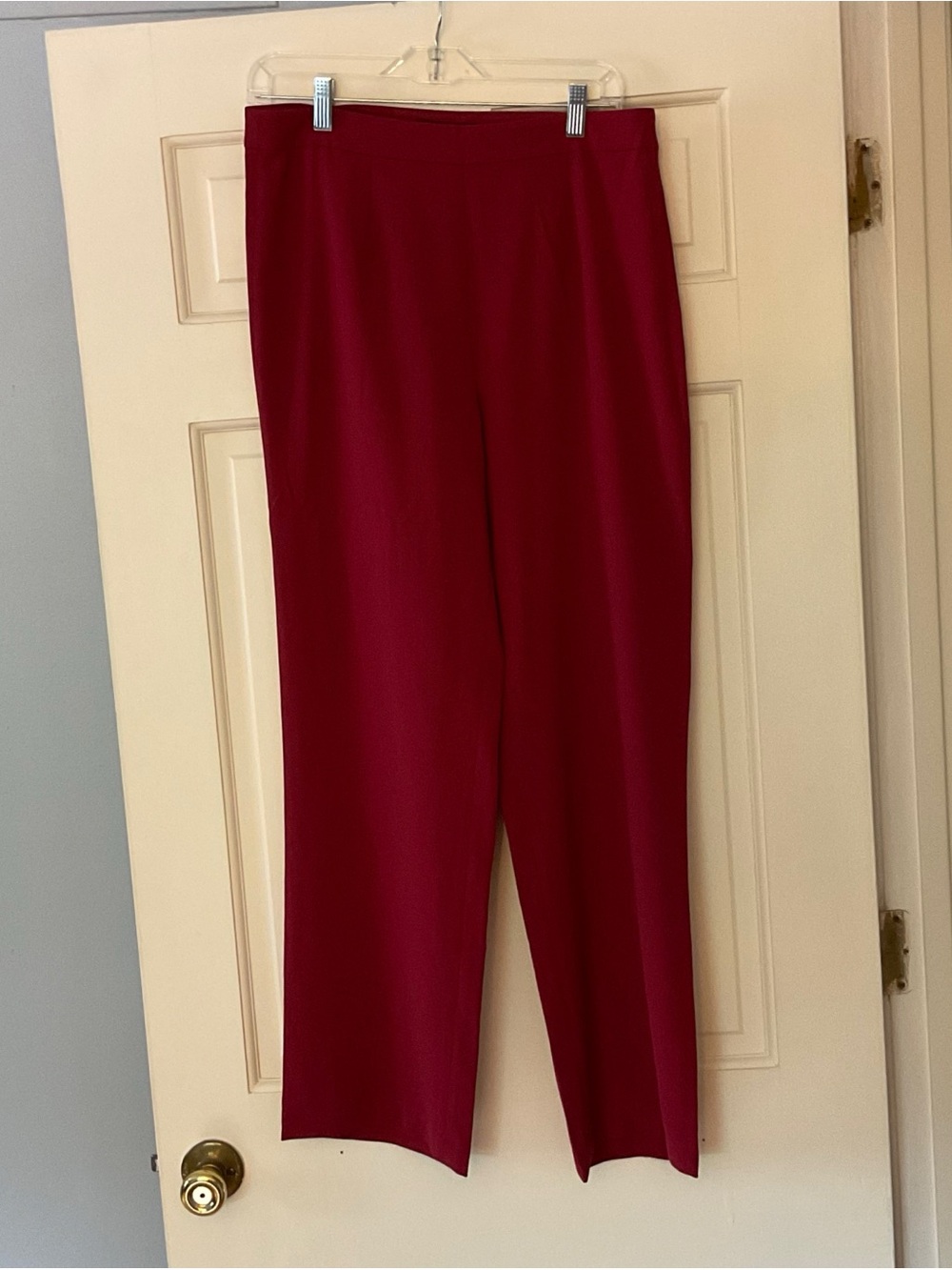 Misook Small Red Straight Leg Pants Side Zip NWT Office Work Career Business